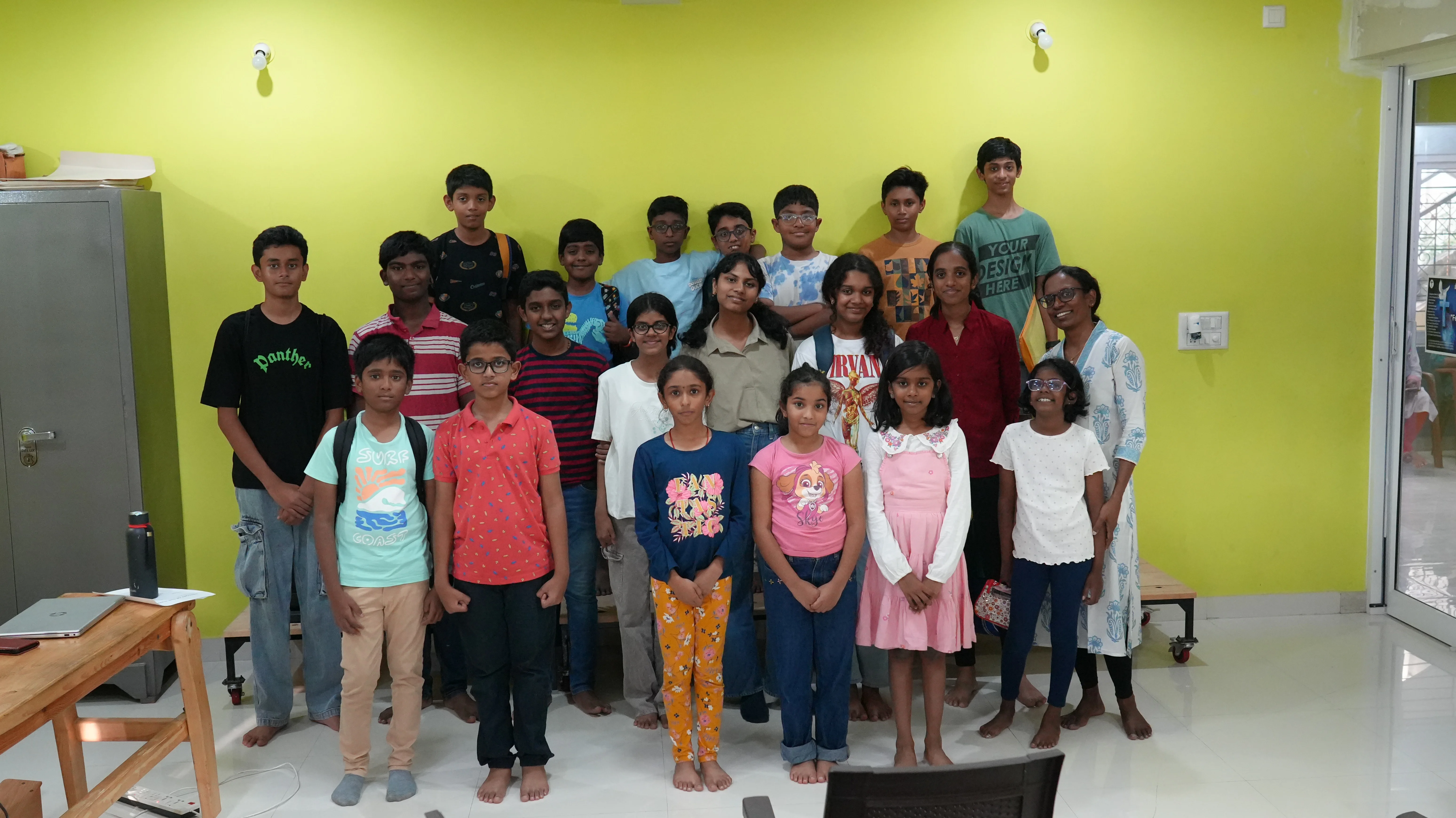 Becky Colaco workshop with FSG students — group session at FSG studio Bangalore