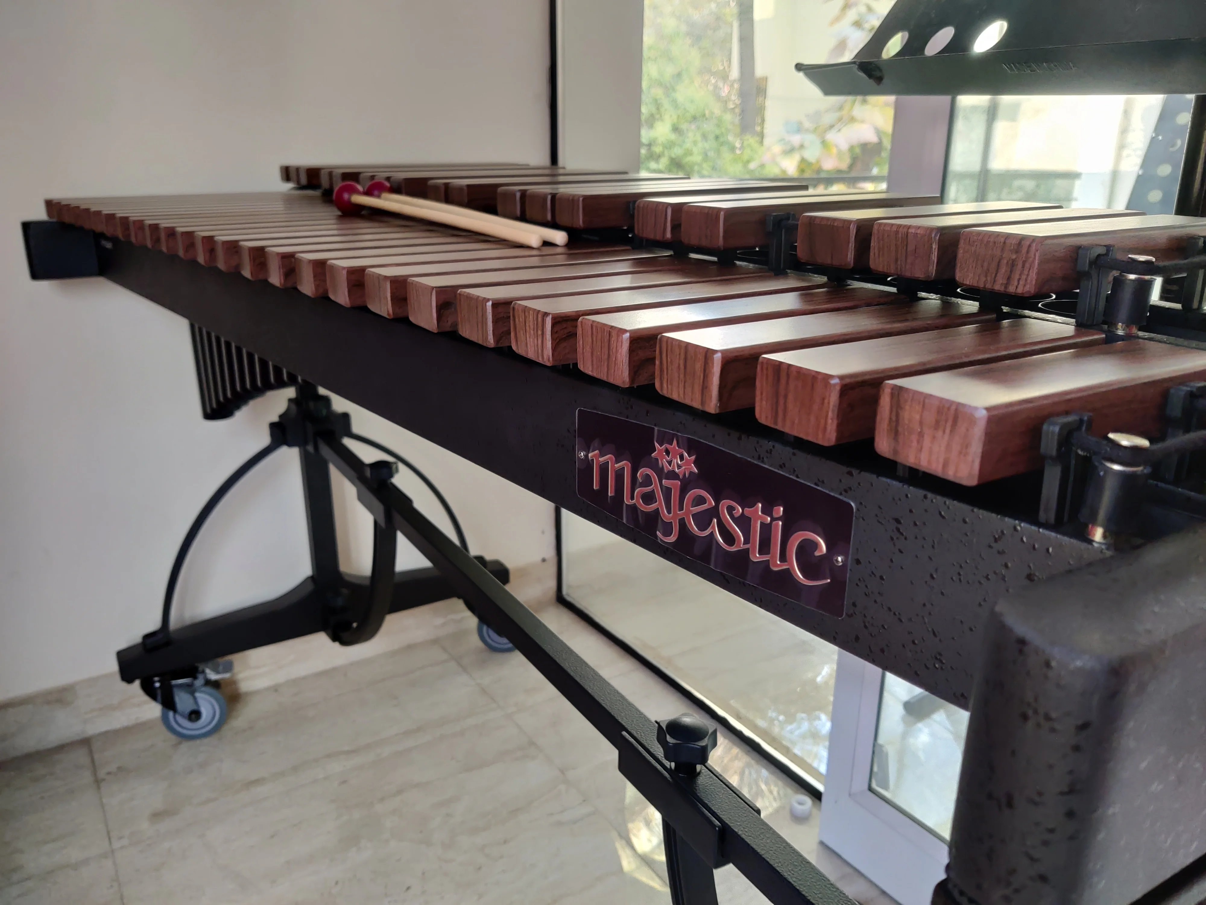 Majestic 3.5-octave concert xylophone at Fingersmith's Garage, Dodda Banaswadi